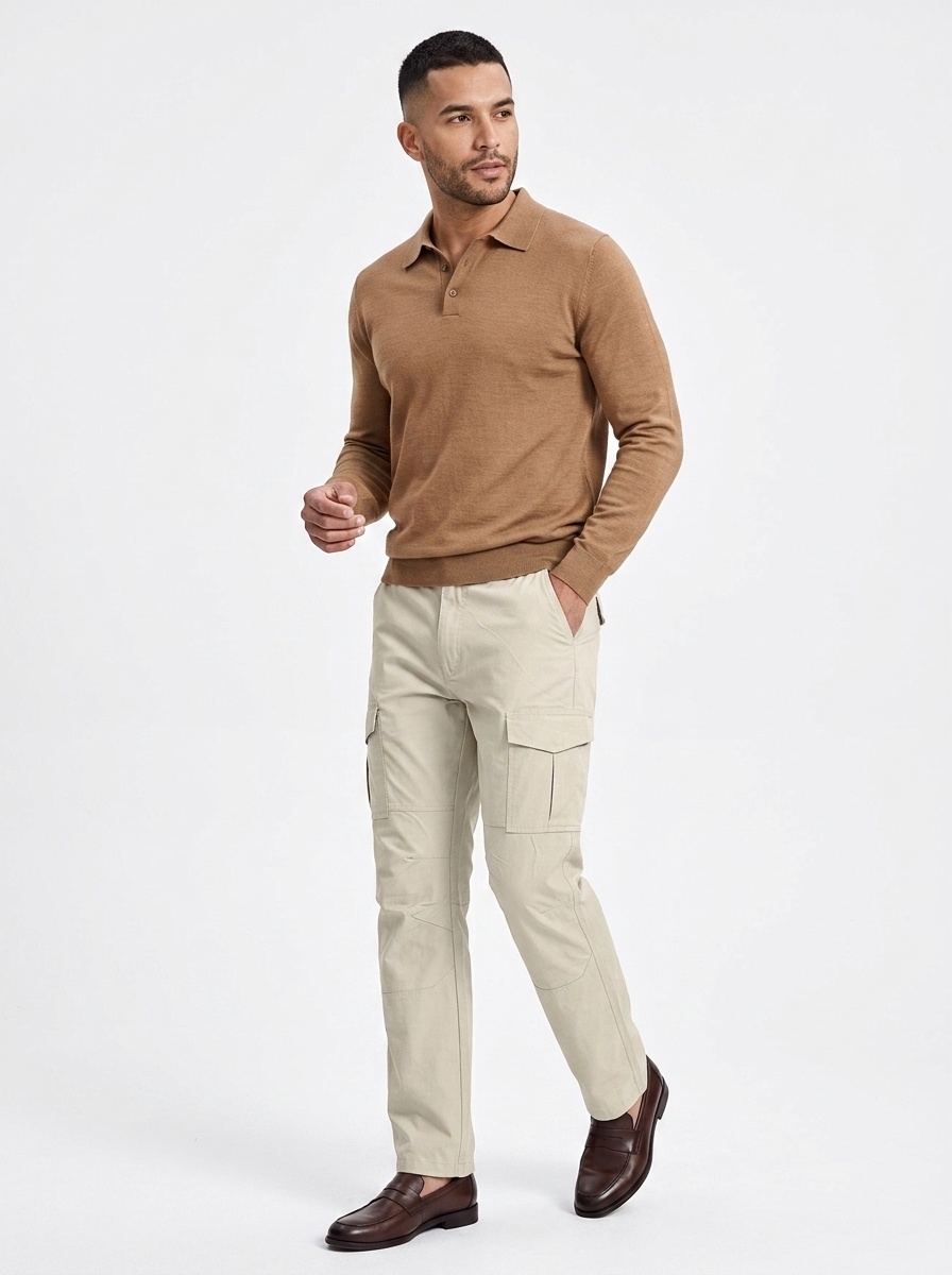 Men's Cargo Trousers with Elastic Waistband