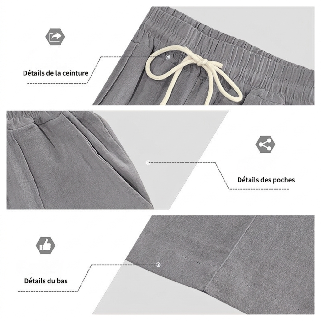 Pantalon de survêtement rayé pour homme, coupe ample, cordon de serrage