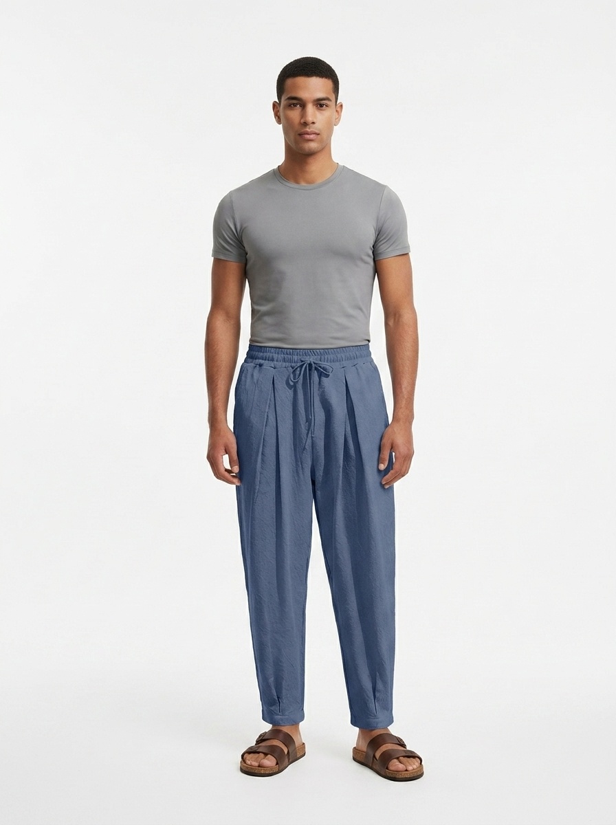 Men's  Drawstring Harem Pants Casual Beach Trousers