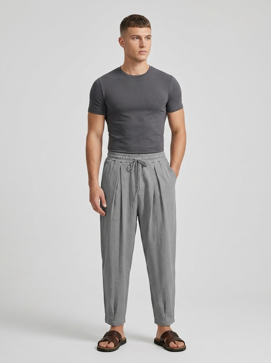 Men's  Drawstring Harem Pants Casual Beach Trousers