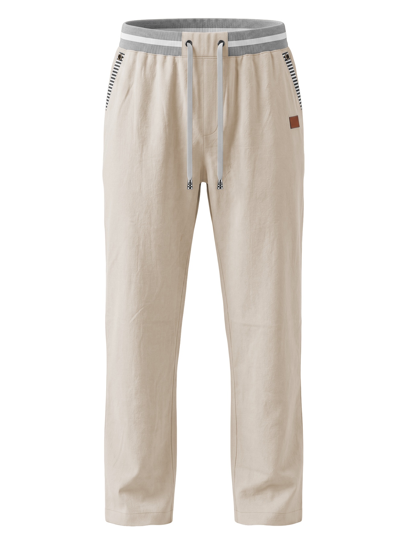 Men's Drawstring Waistband Woven Trousers with Pockets