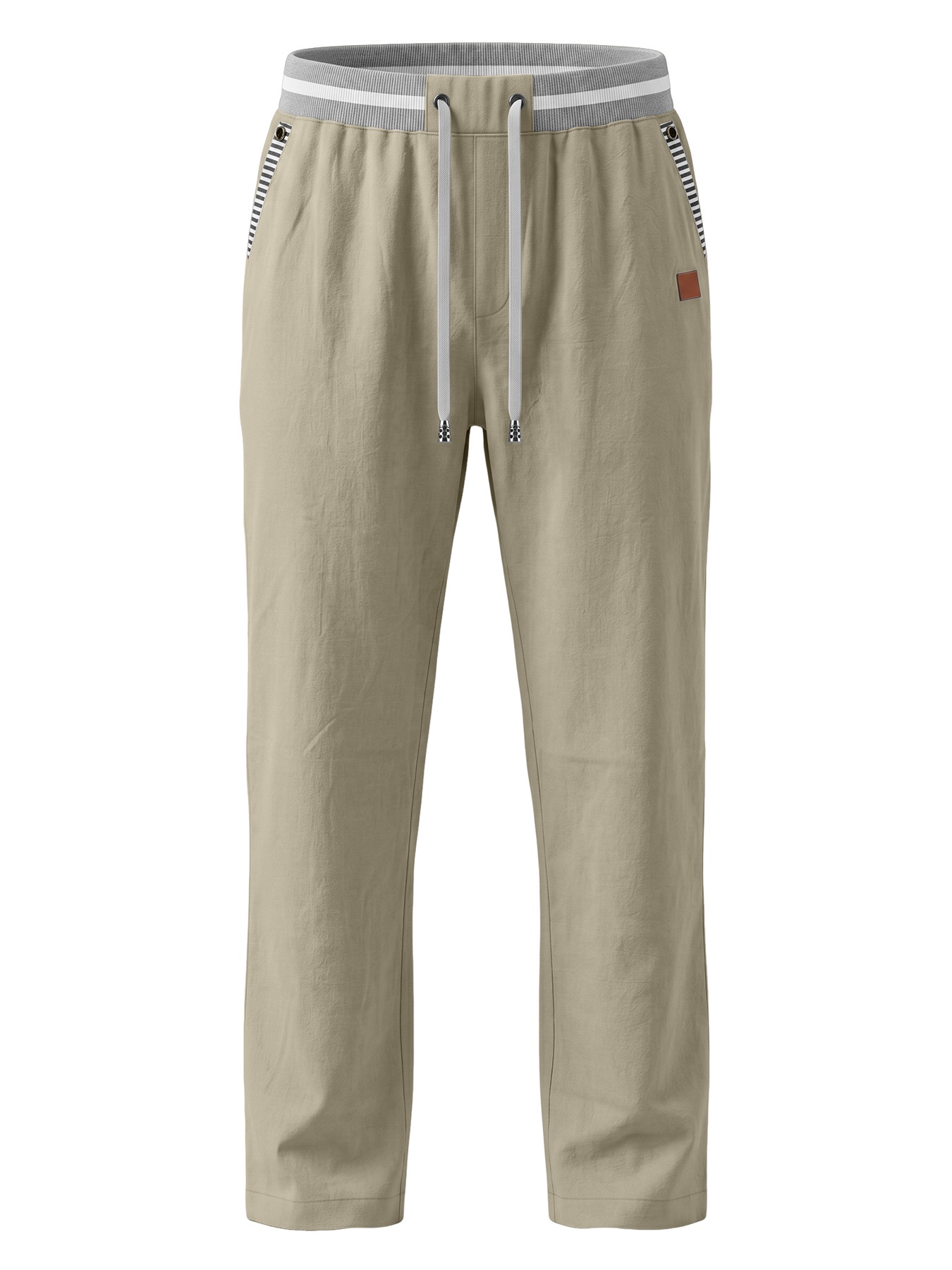 Men's Drawstring Waistband Woven Trousers with Pockets