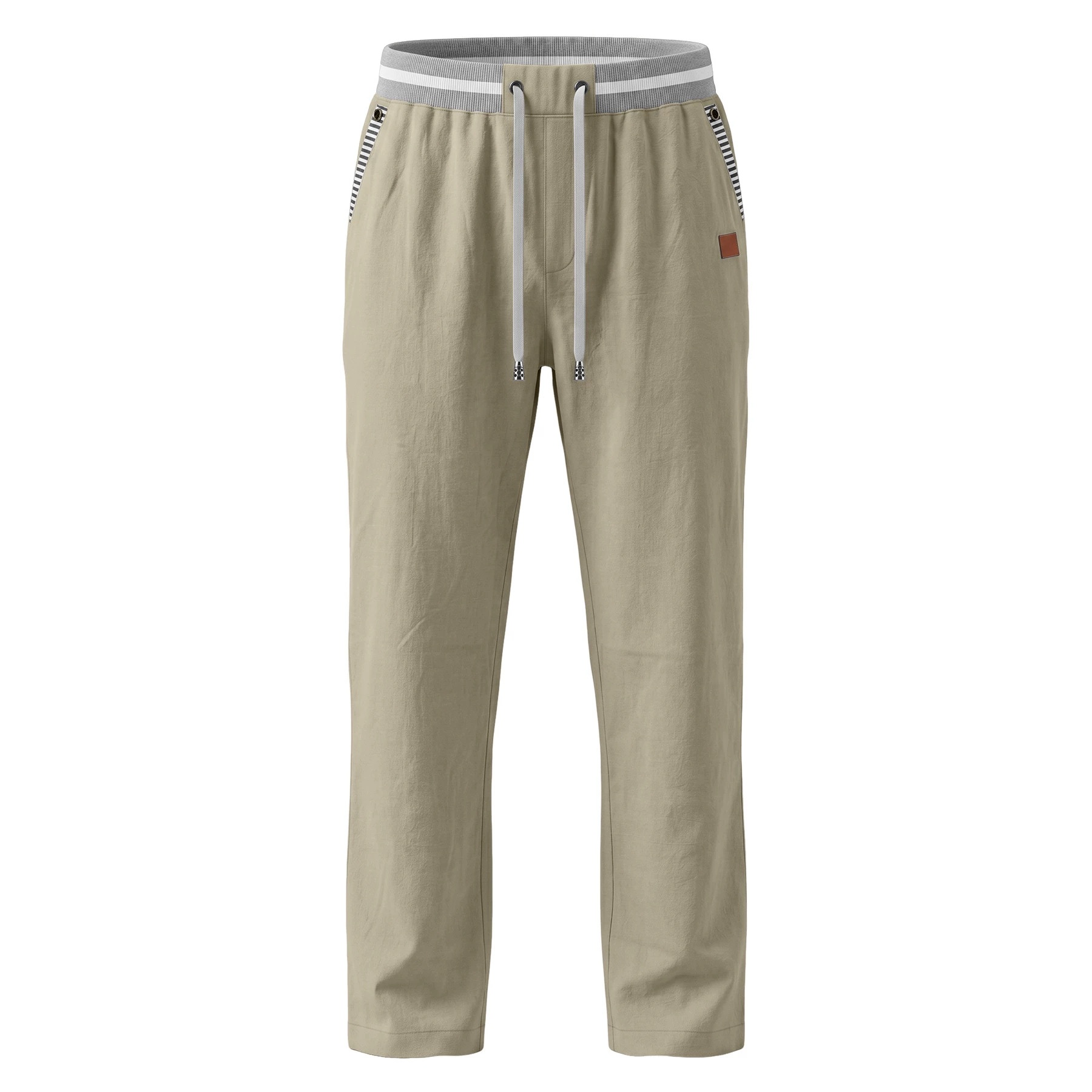 Men's Drawstring Waistband Woven Trousers with Pockets