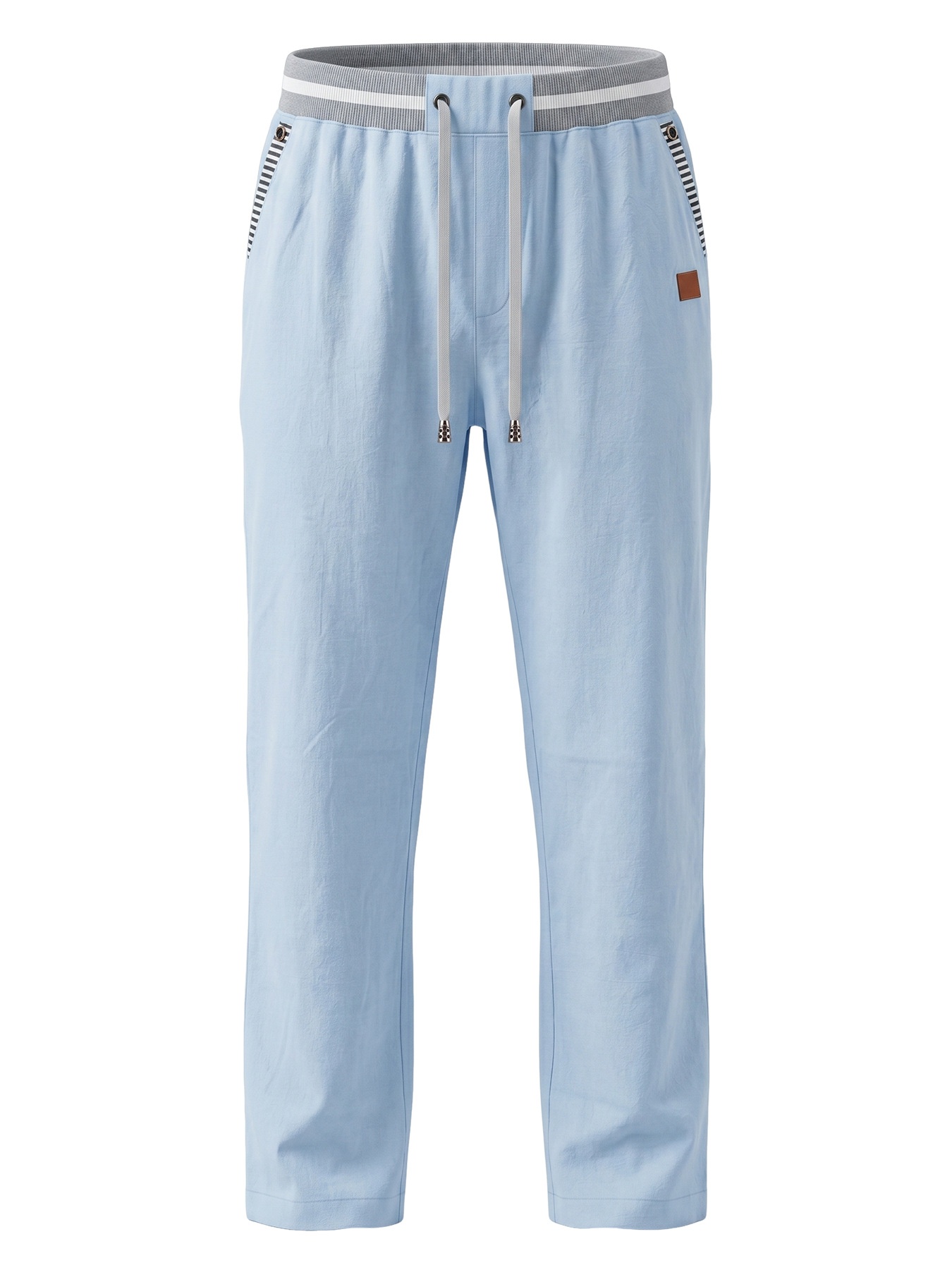 Men's Drawstring Waistband Woven Trousers with Pockets