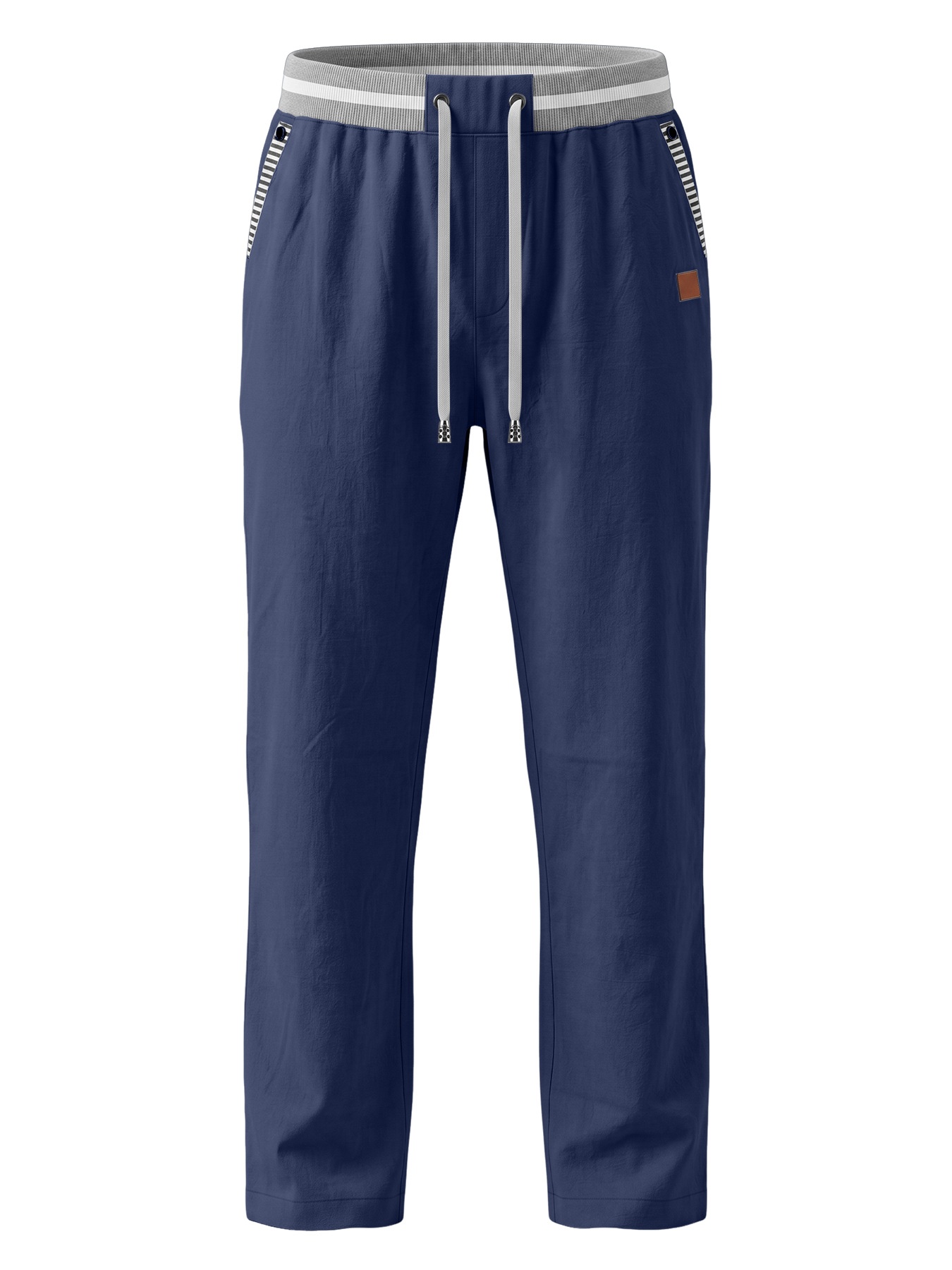Men's Drawstring Waistband Woven Trousers with Pockets