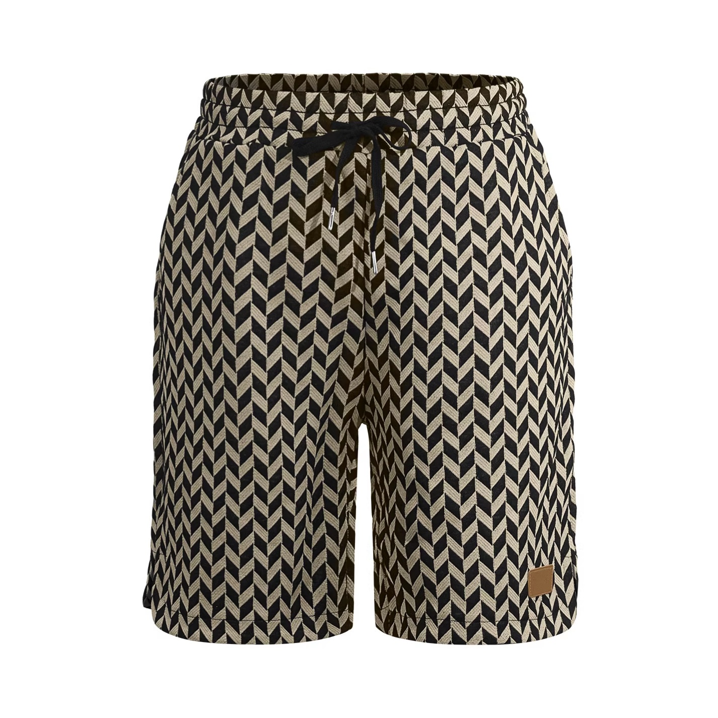 Men's Chevron Print Drawstring Casual Shorts