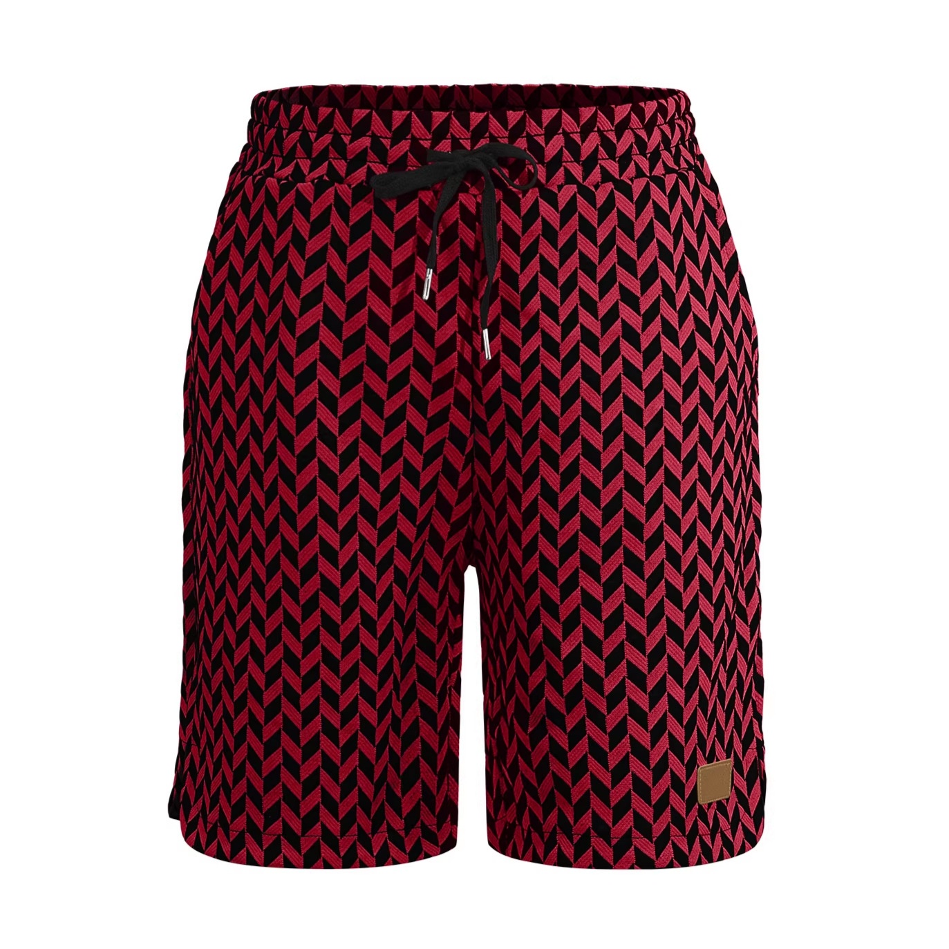Men's Chevron Print Drawstring Casual Shorts