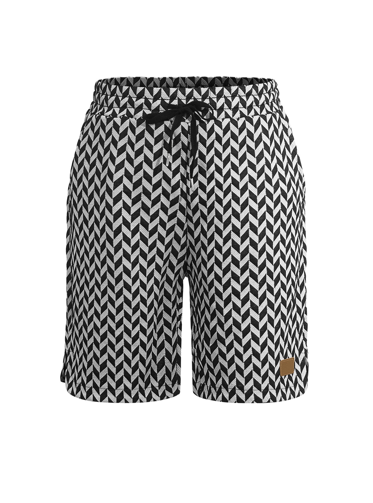 Men's Chevron Print Drawstring Casual Shorts
