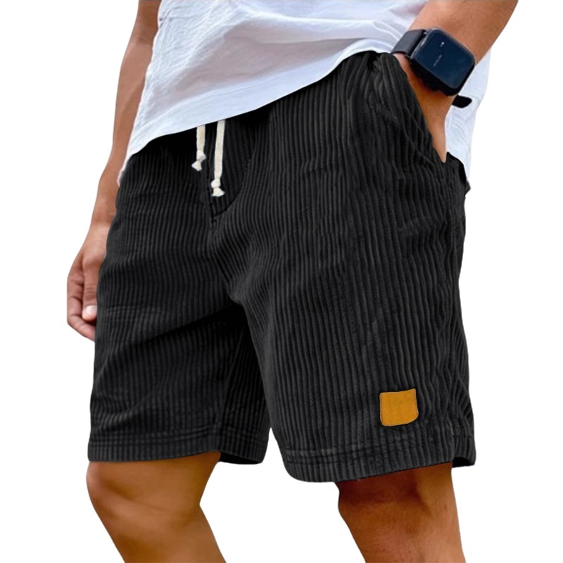 Men's Corduroy Drawstring Shorts for Casual Summer Style