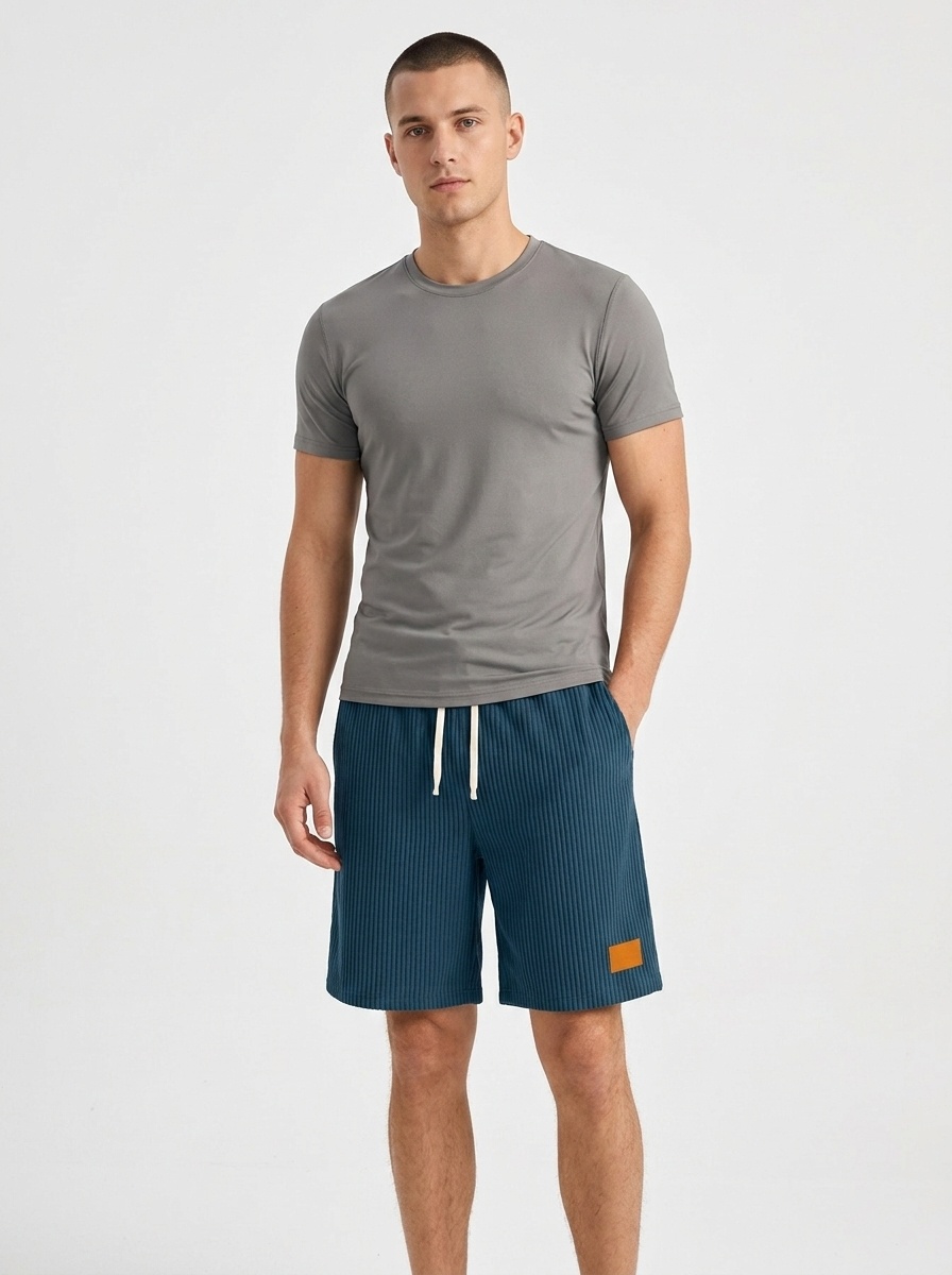 Men's Corduroy Drawstring Shorts for Casual Summer Style