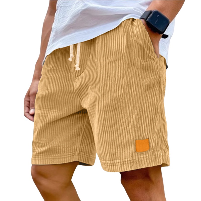 Men's Corduroy Drawstring Shorts for Casual Summer Style