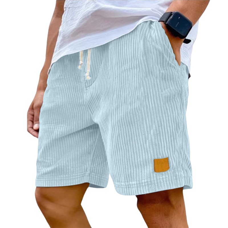 Men's Corduroy Drawstring Shorts for Casual Summer Style