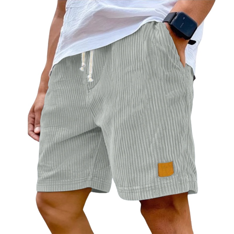 Men's Corduroy Drawstring Shorts for Casual Summer Style