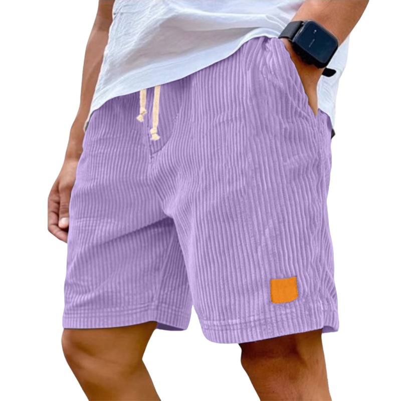 Men's Corduroy Drawstring Shorts for Casual Summer Style
