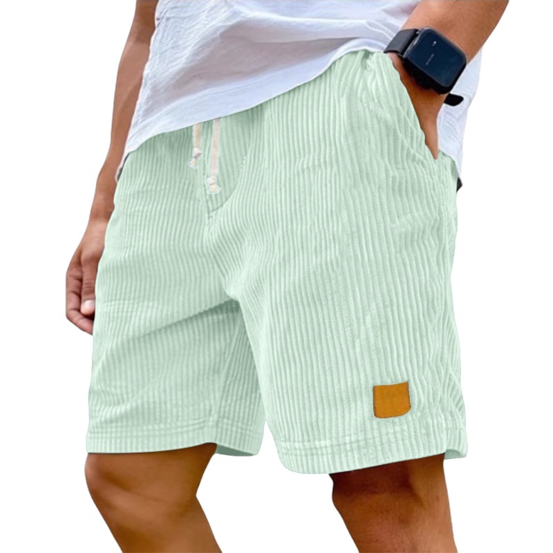 Men's Corduroy Drawstring Shorts for Casual Summer Style