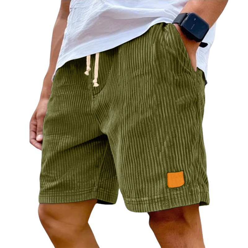 Men's Corduroy Drawstring Shorts for Casual Summer Style