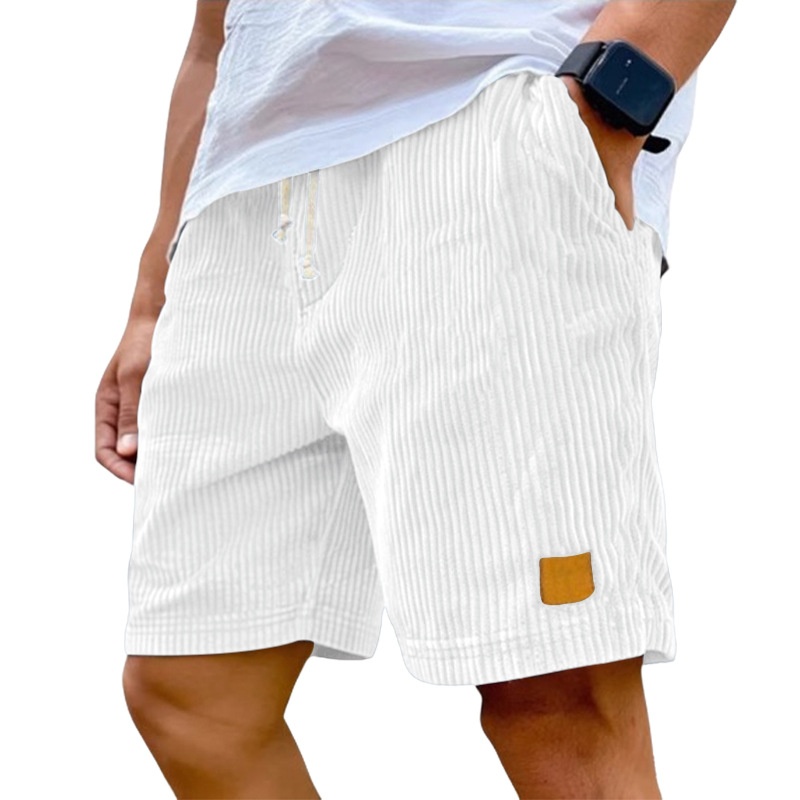 Men's Corduroy Drawstring Shorts for Casual Summer Style