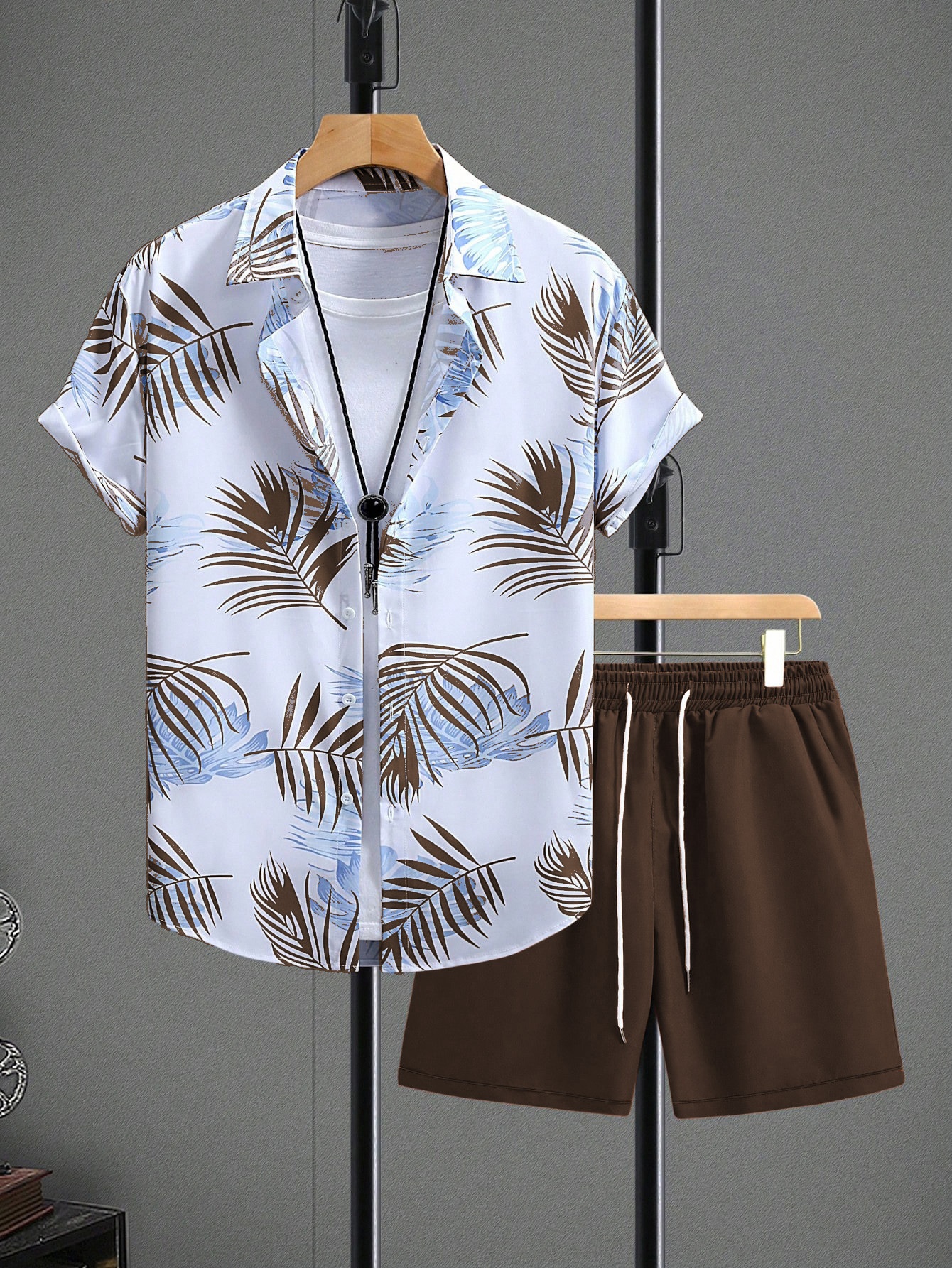 Men's Hawaiian Shirt & Shorts Set - Beach Vacation Outfit