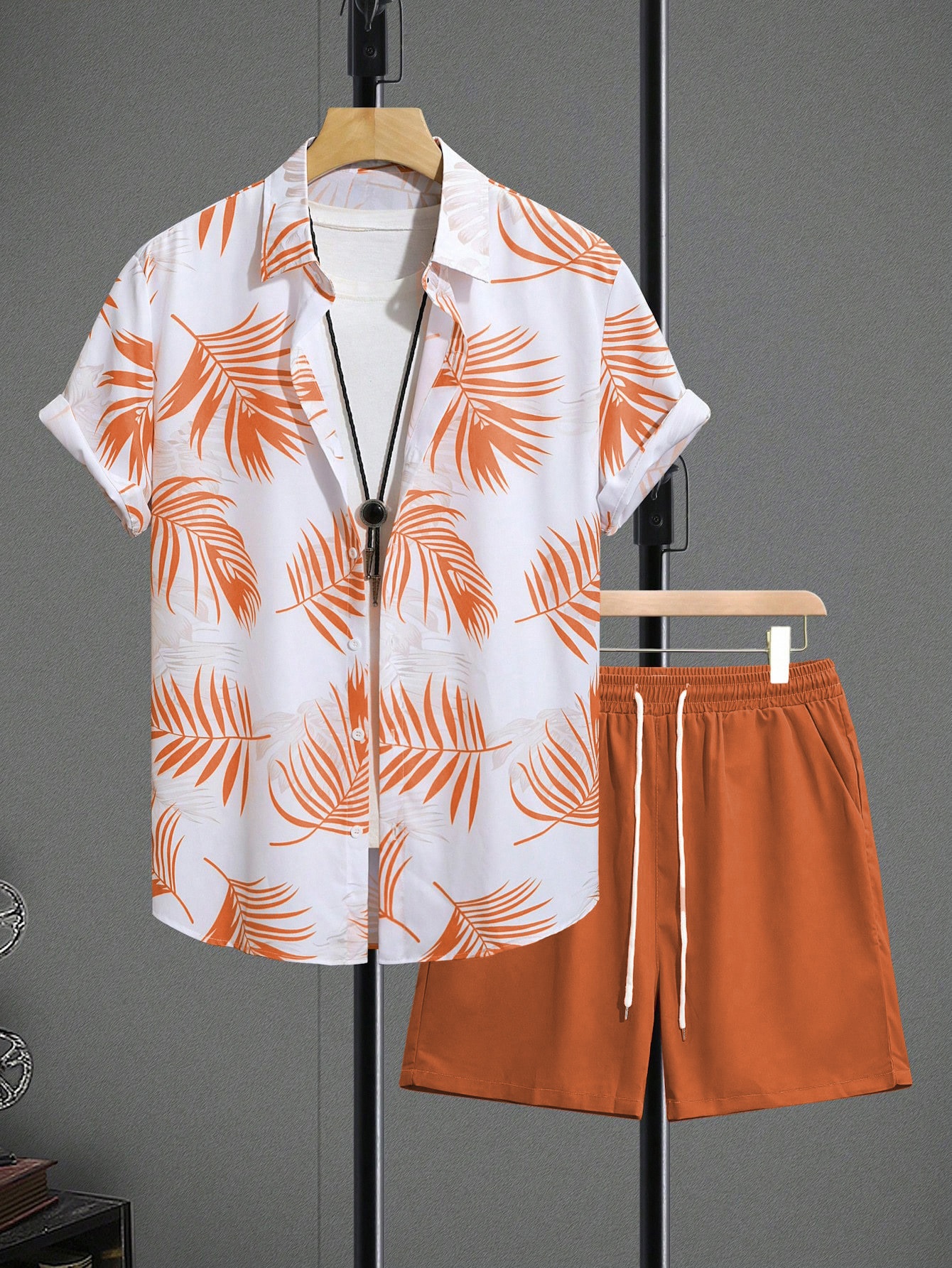 Men's Hawaiian Shirt & Shorts Set - Beach Vacation Outfit