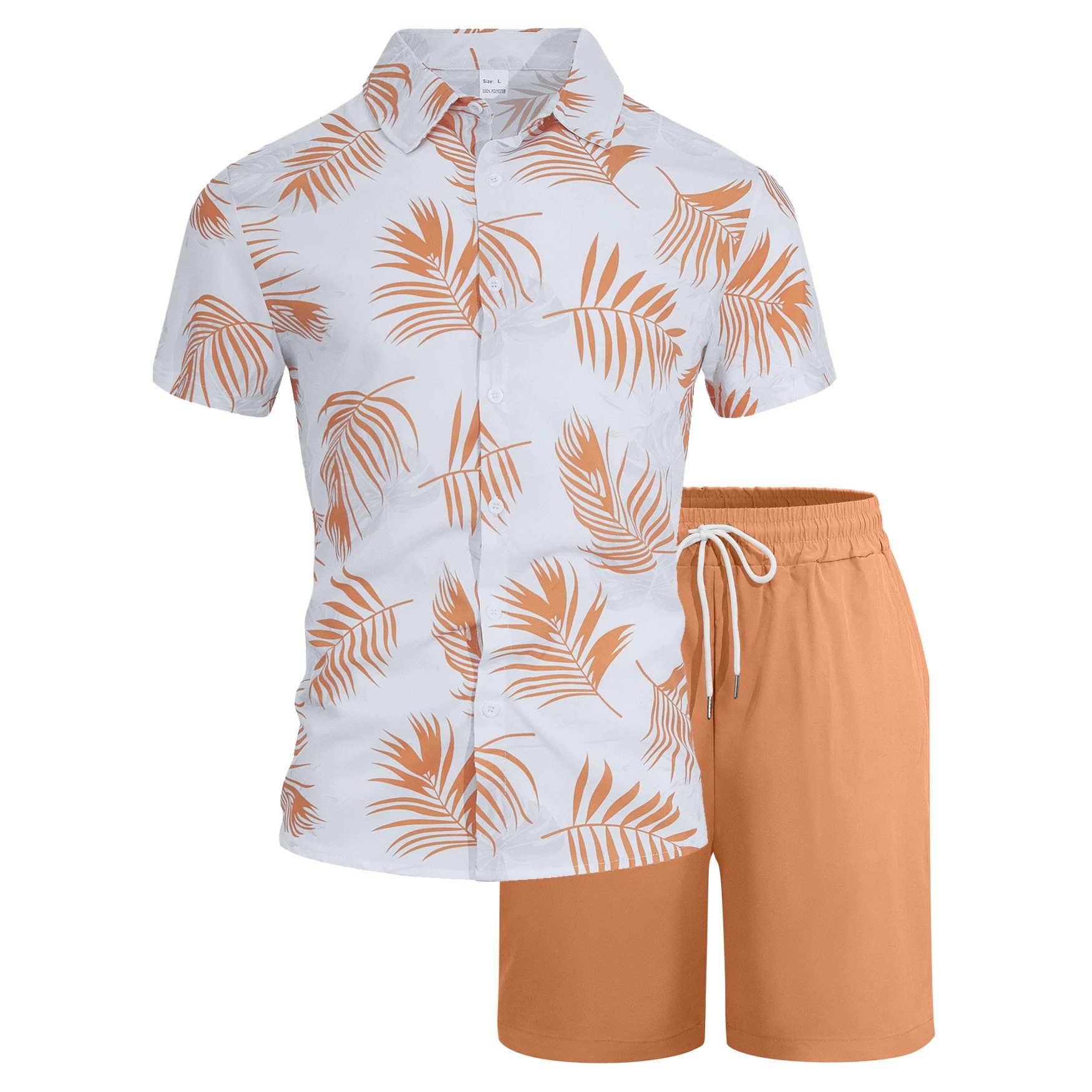 Men's Hawaiian Shirt & Shorts Set - Beach Vacation Outfit