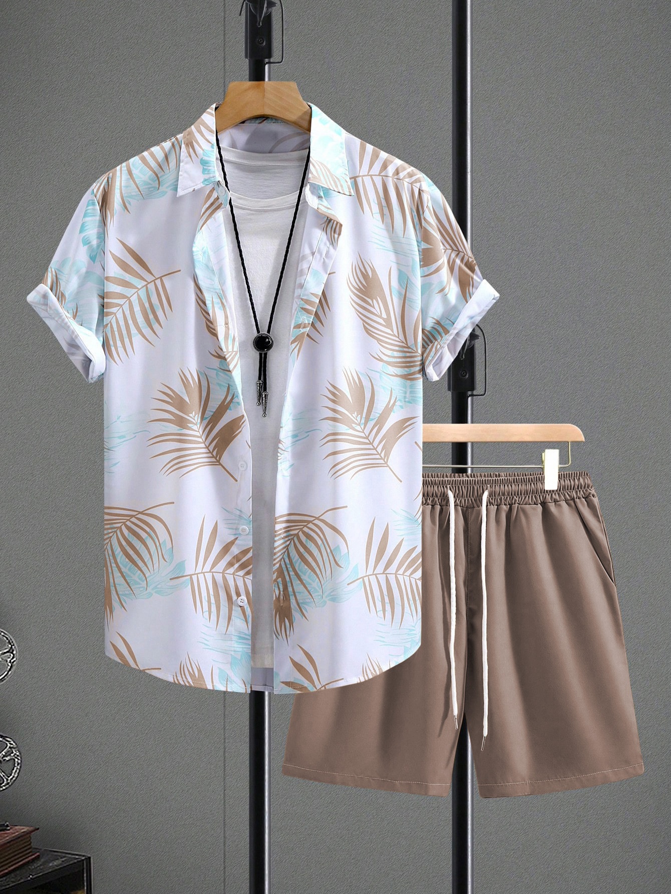 Men's Hawaiian Shirt & Shorts Set - Beach Vacation Outfit