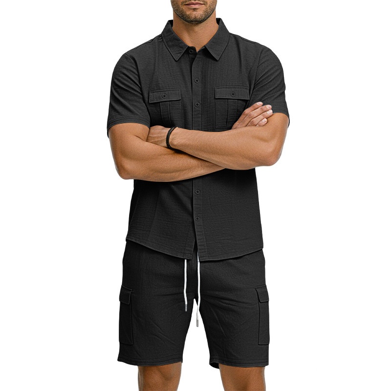 Men's Blend Short Sleeve Shirt & Cargo Shorts Set