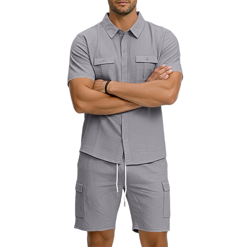 Men's Blend Short Sleeve Shirt & Cargo Shorts Set