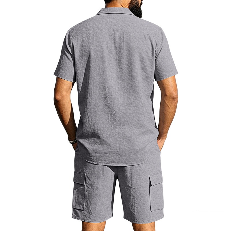 Men's Blend Short Sleeve Shirt & Cargo Shorts Set