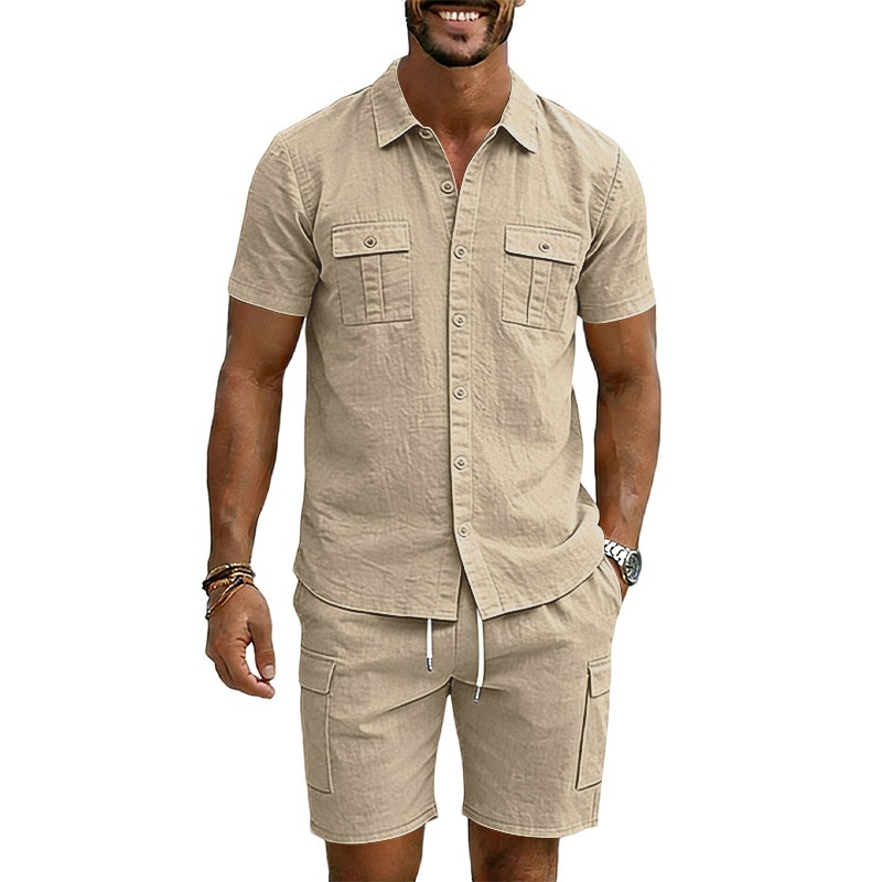 Men's Blend Short Sleeve Shirt & Cargo Shorts Set