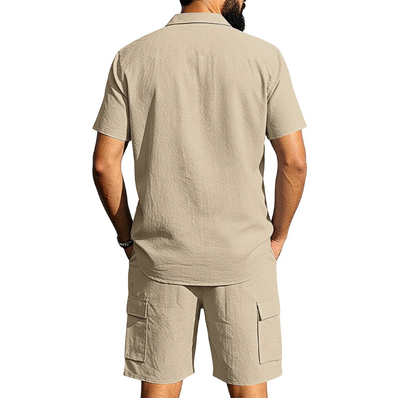 Men's Blend Short Sleeve Shirt & Cargo Shorts Set