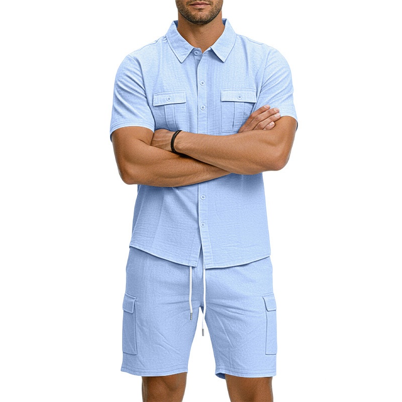 Men's Blend Short Sleeve Shirt & Cargo Shorts Set