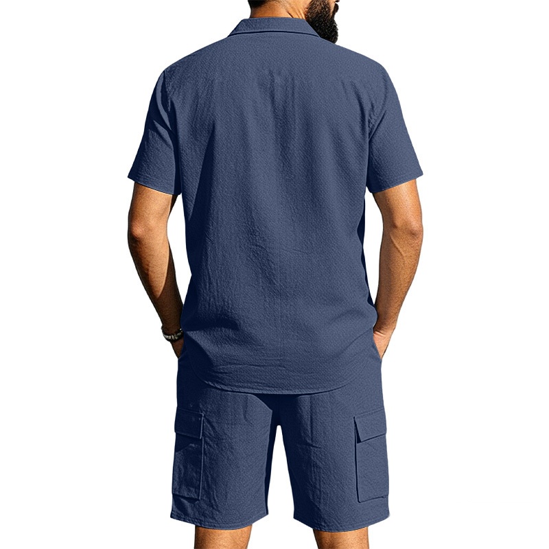 Men's Blend Short Sleeve Shirt & Cargo Shorts Set