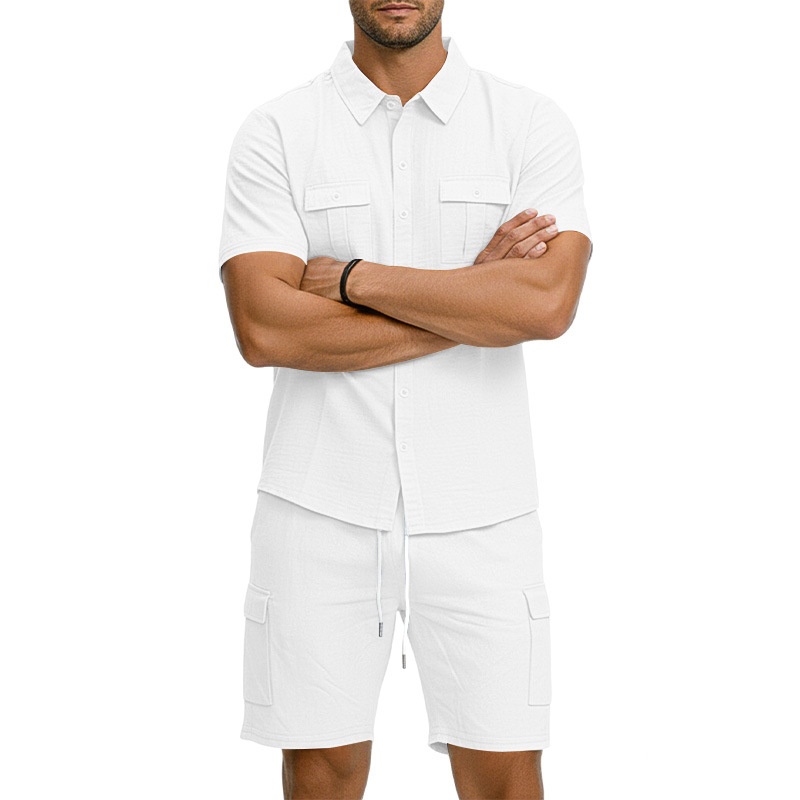 Men's Blend Short Sleeve Shirt & Cargo Shorts Set