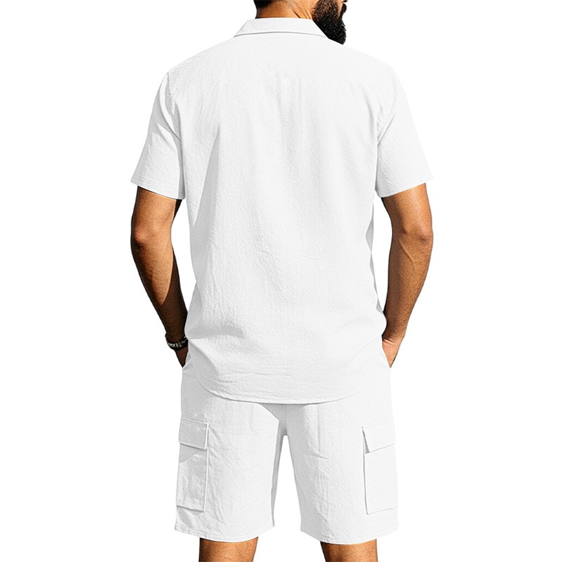 Men's Blend Short Sleeve Shirt & Cargo Shorts Set