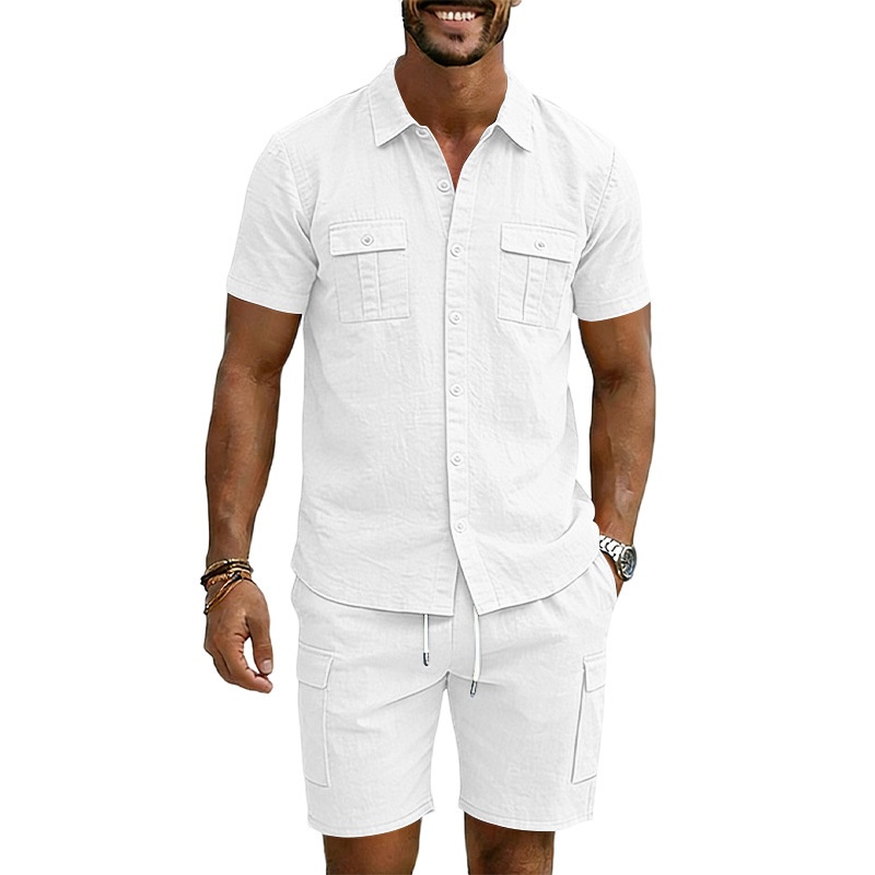 Men's Blend Short Sleeve Shirt & Cargo Shorts Set