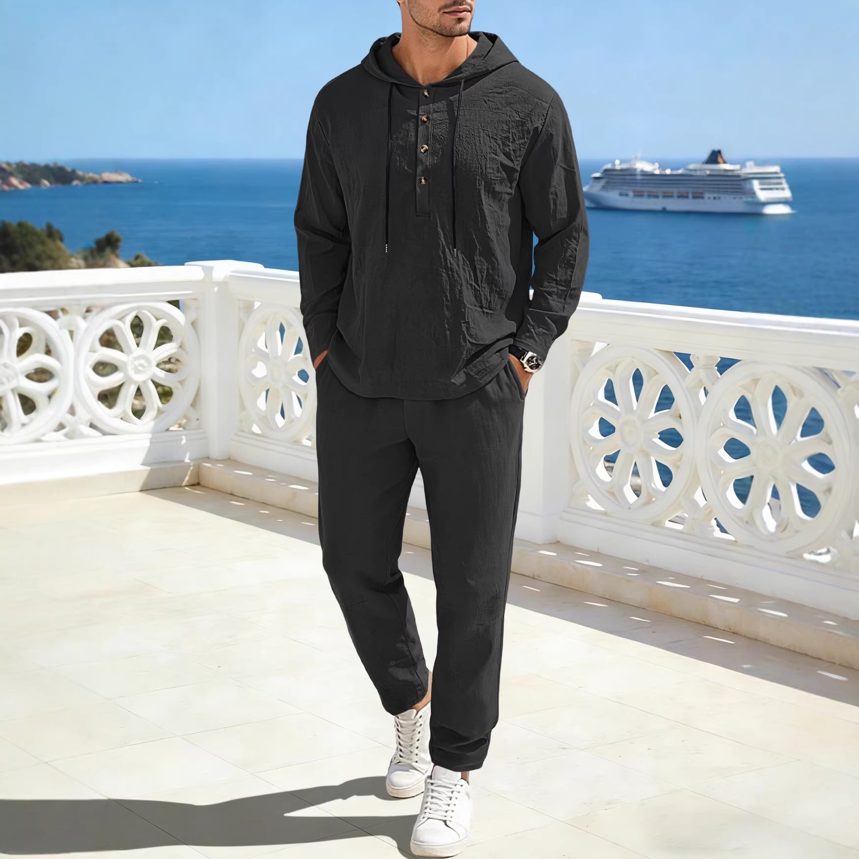 Men's Blend Hoodie & Jogger Set - Casual 2 Piece Outfit