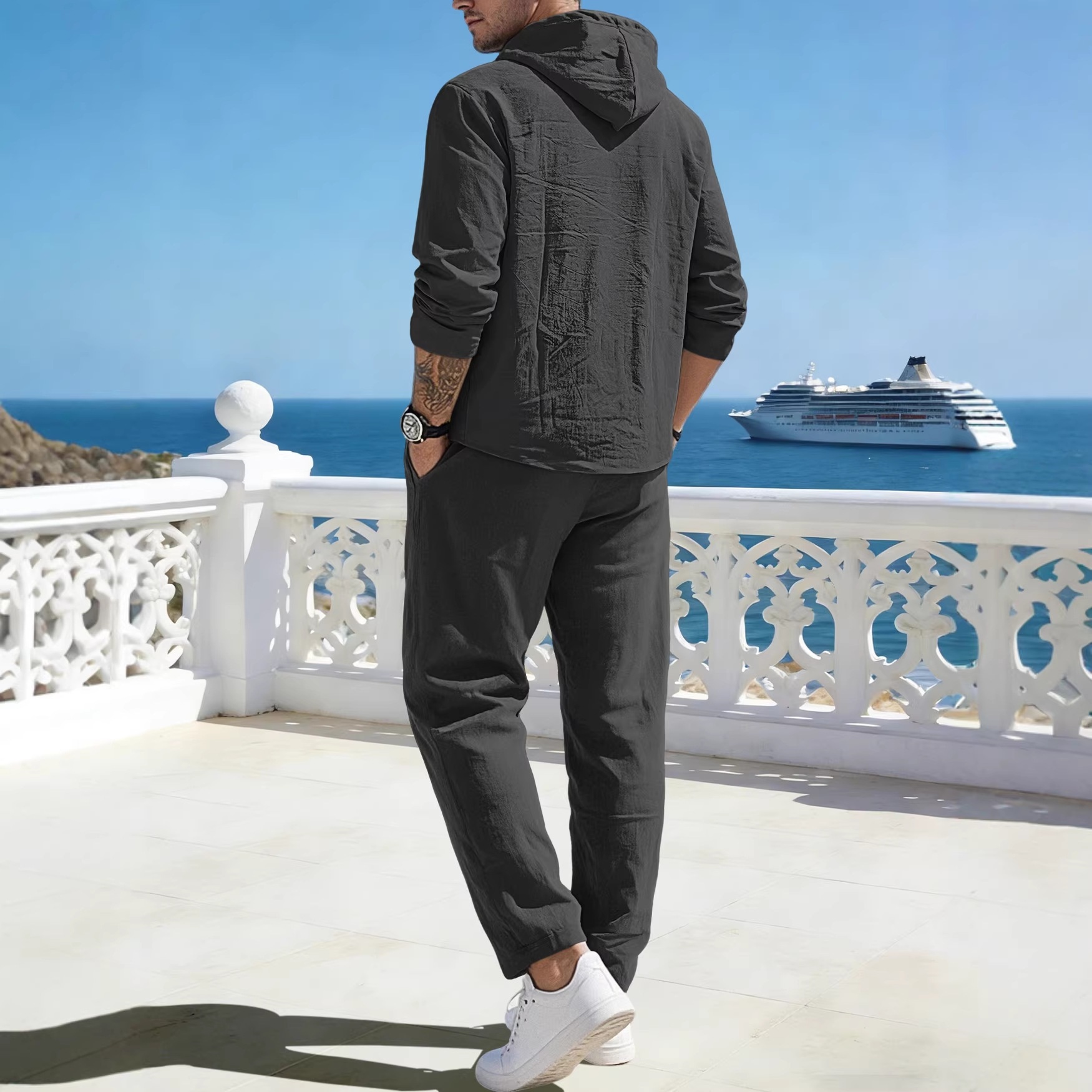 Men's Blend Hoodie & Jogger Set - Casual 2 Piece Outfit