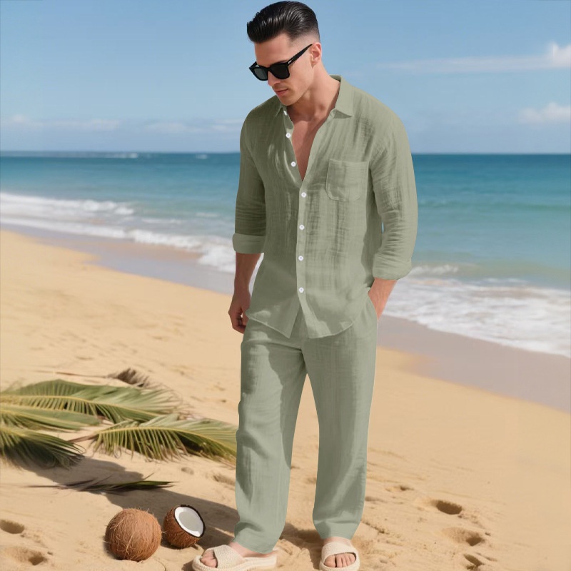 Men's Blend Casual Beach Shirt & Pants Set