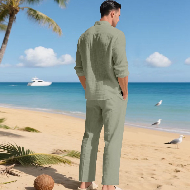 Men's Blend Casual Beach Shirt & Pants Set