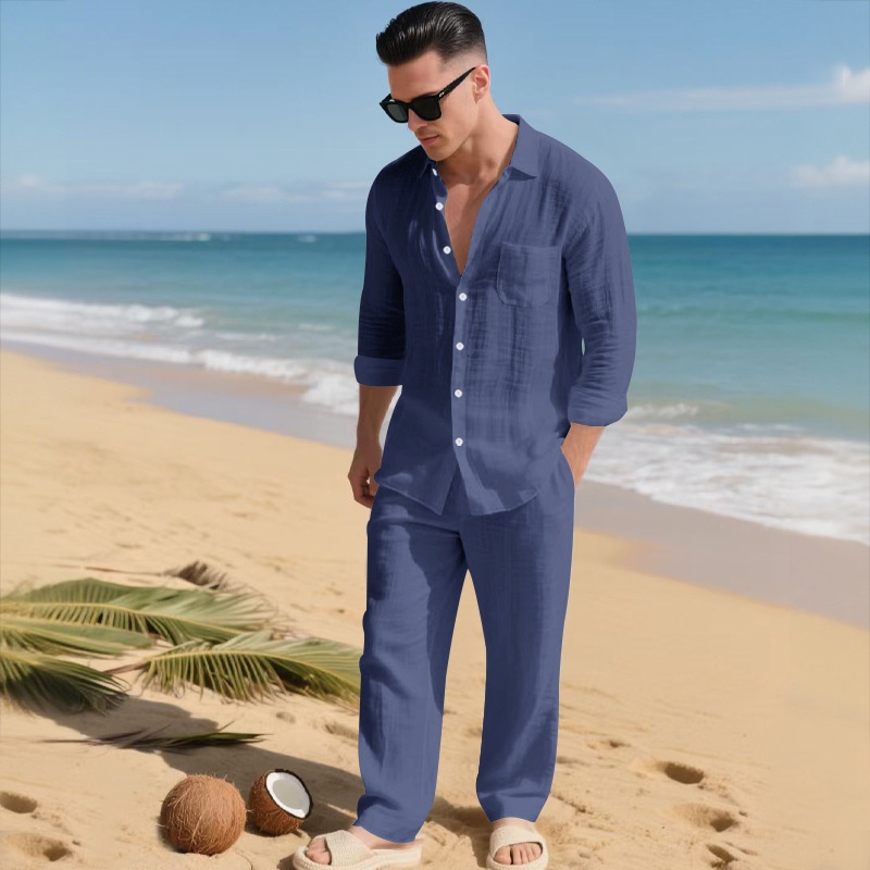 Men's Blend Casual Beach Shirt & Pants Set