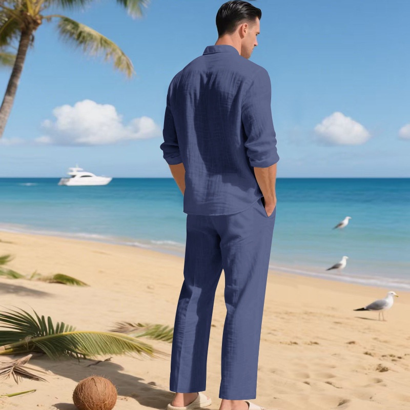 Men's Blend Casual Beach Shirt & Pants Set