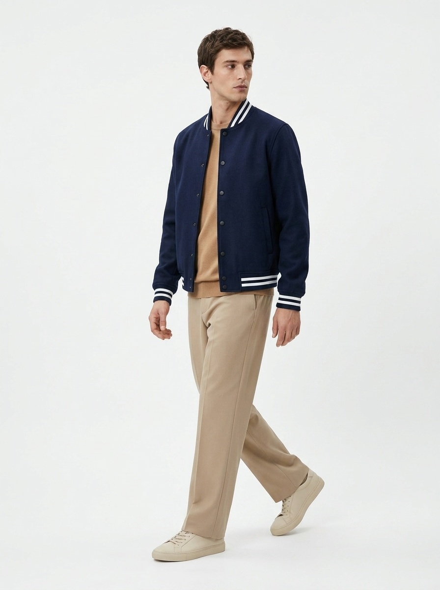Men's Button Varsity Jacket