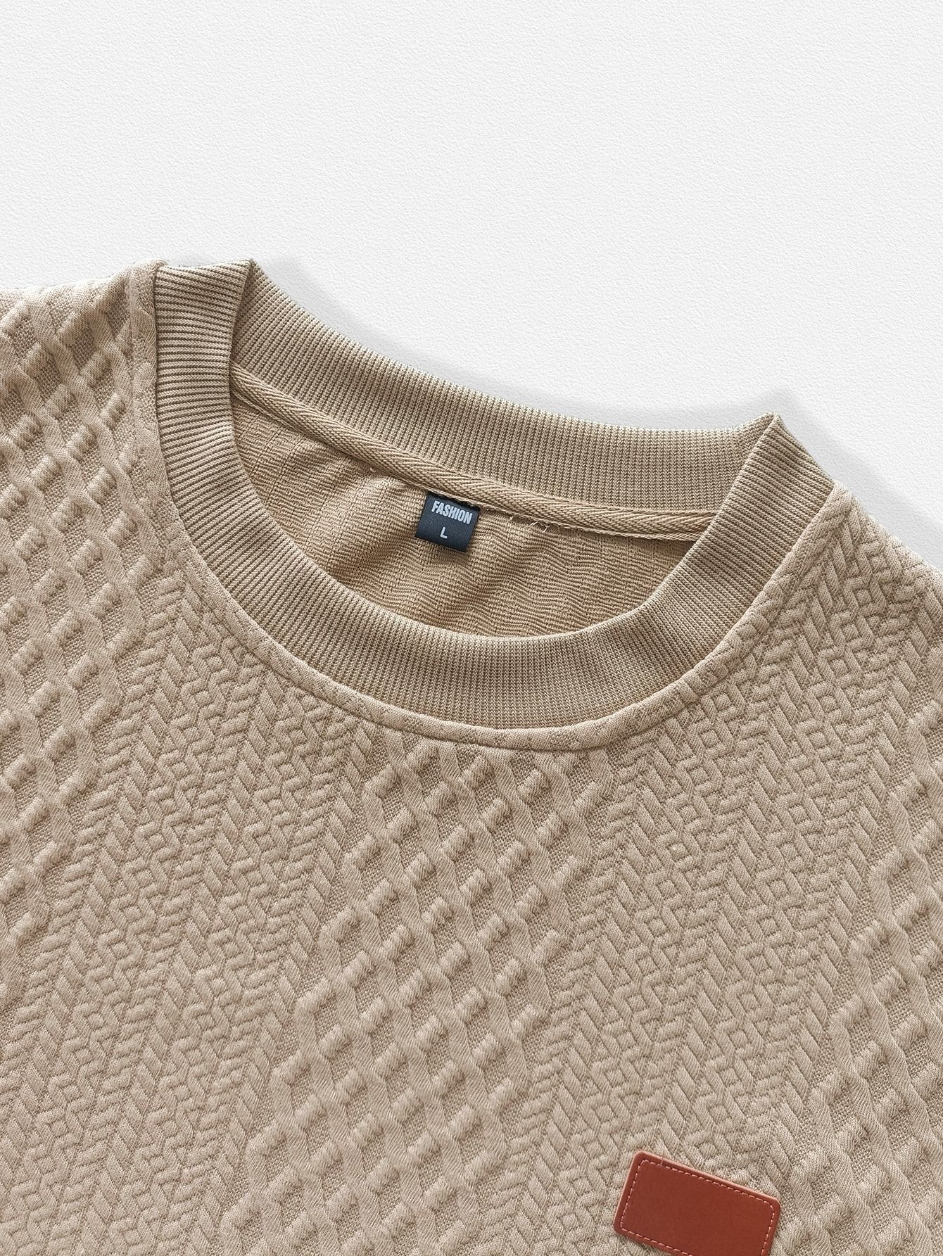 Men's Textured Crewneck Sweatshirt and Jogger Set