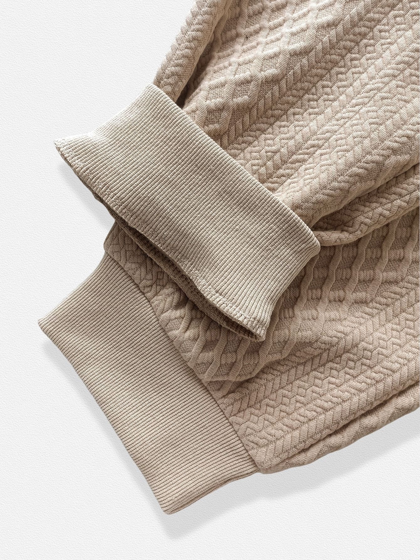 Men's Textured Crewneck Sweatshirt and Jogger Set