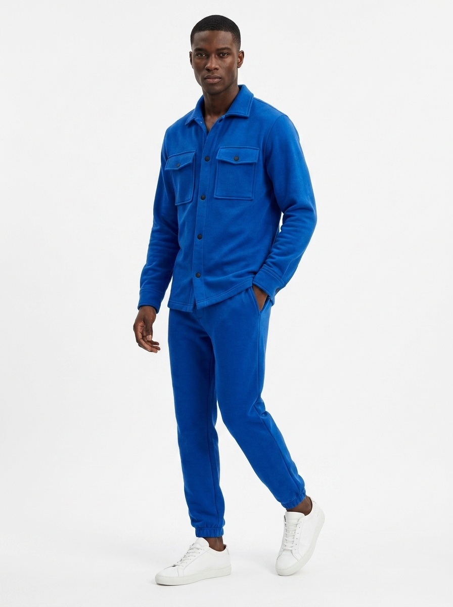 Men's Button-Down Shirt and Jogger Pants Outfit Set