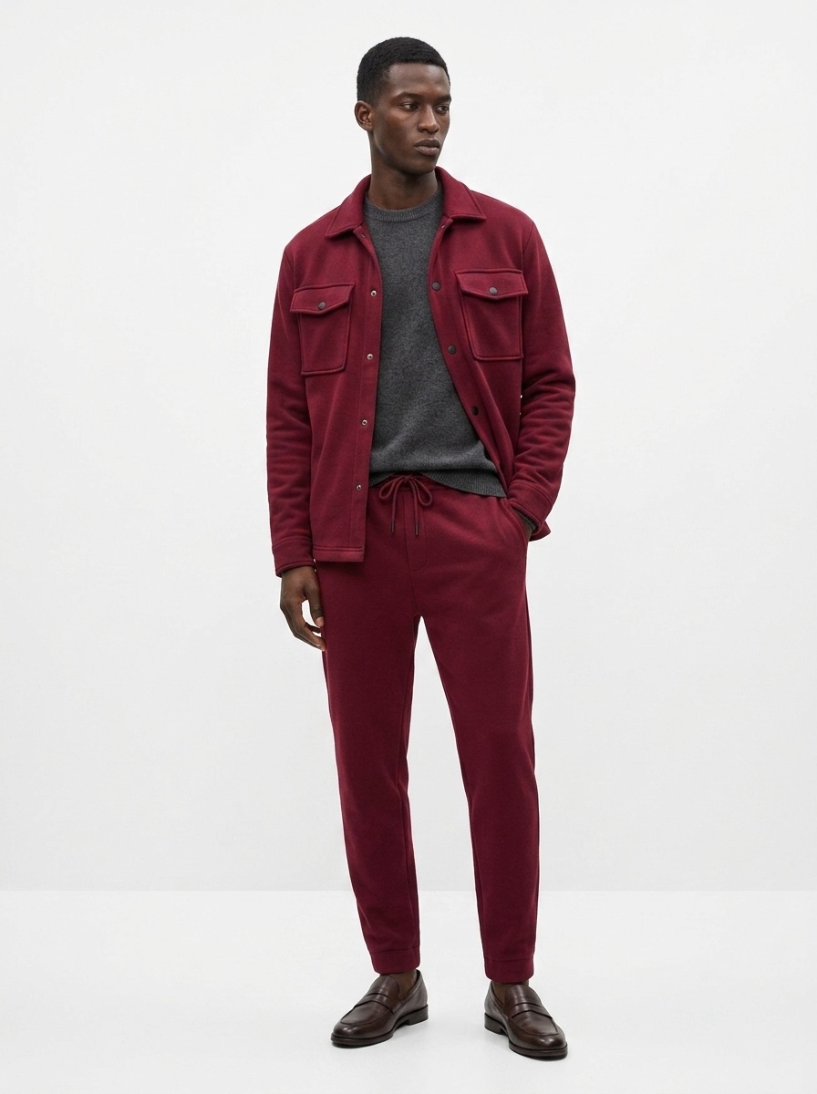 Men's Button-Down Shirt and Jogger Pants Outfit Set