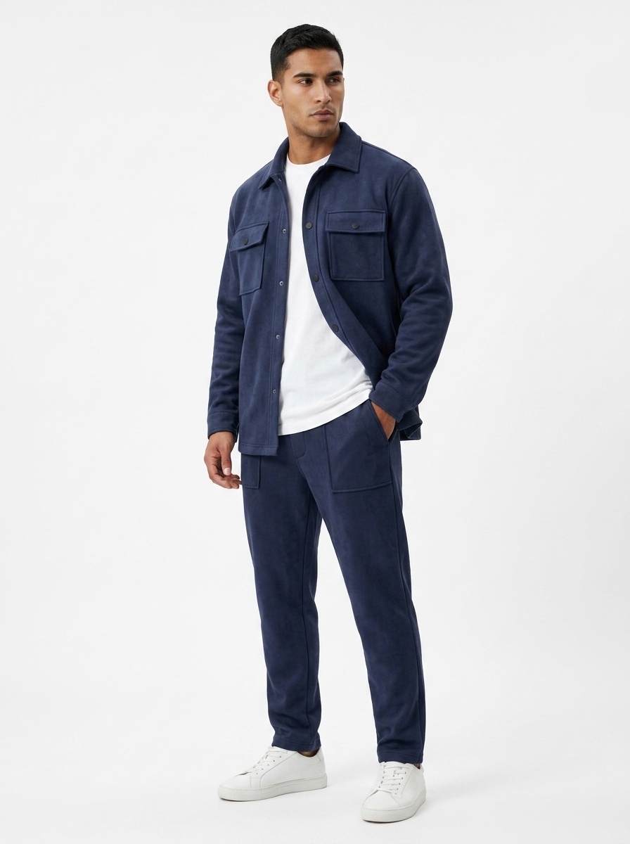 Men's Button-Down Shirt and Jogger Pants Outfit Set