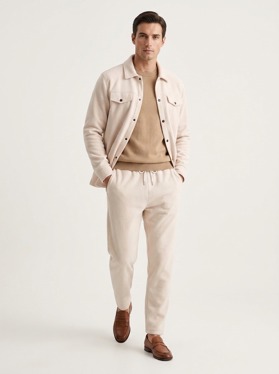 Men's Two-Piece Button Shirt and Jogger Set