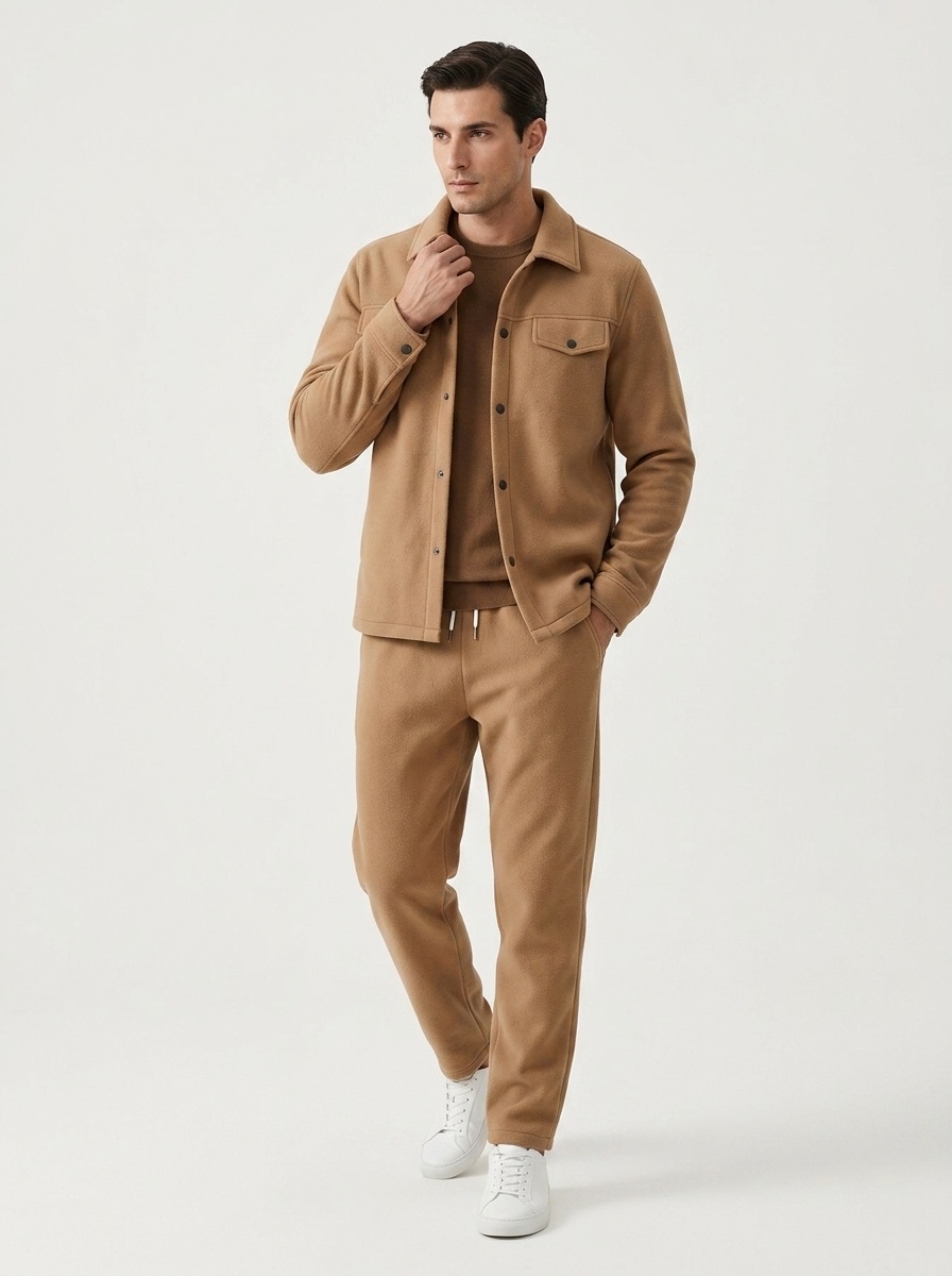 Men's Two-Piece Button Shirt and Jogger Set