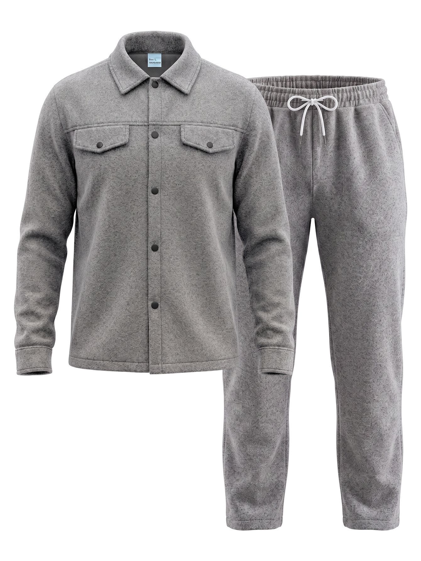 Men's Two-Piece Button Shirt and Jogger Set